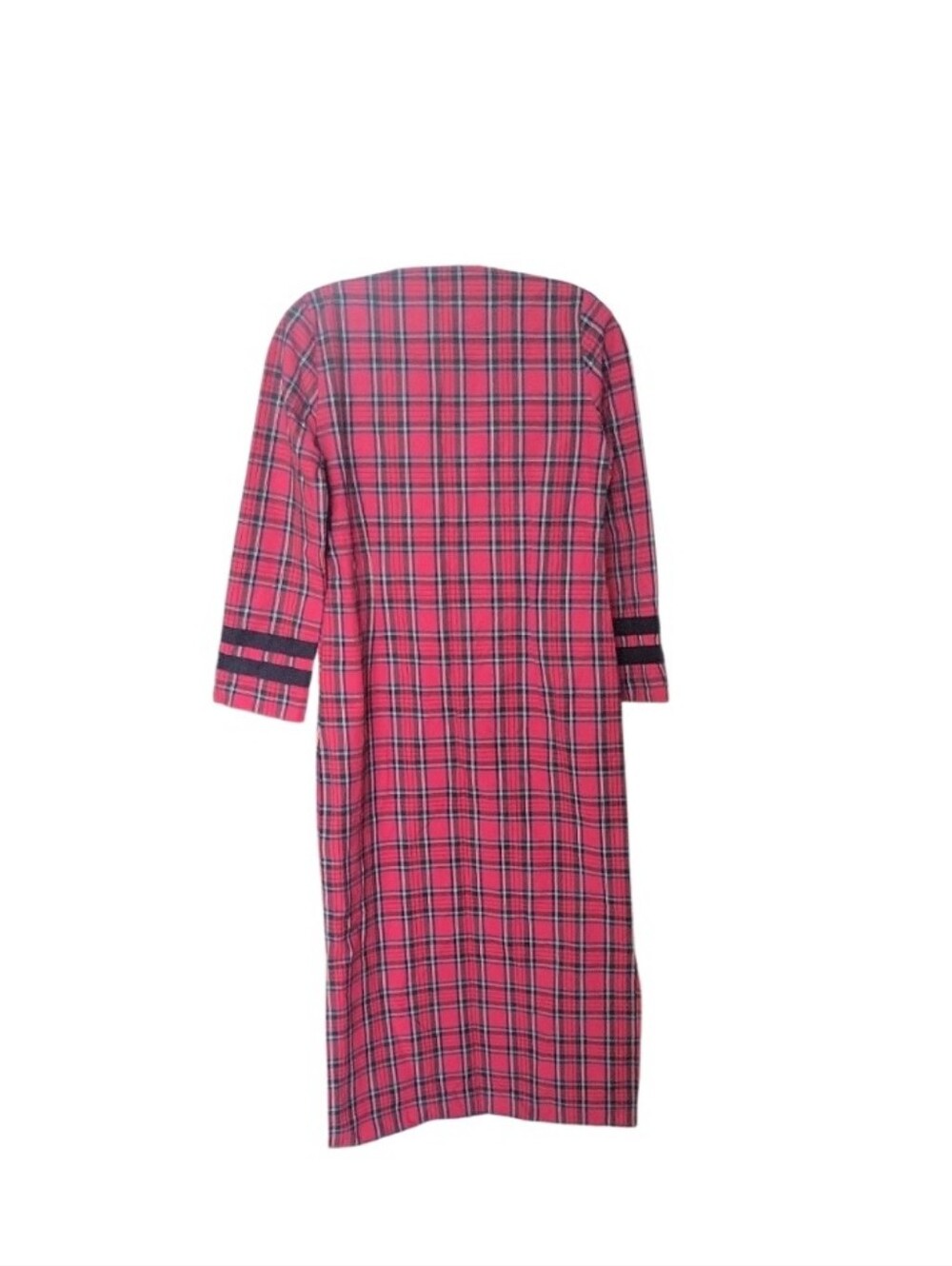 Sail To Sable Red Black Plaid Caftan Dress NWT Size XS - Picture 3 of 16